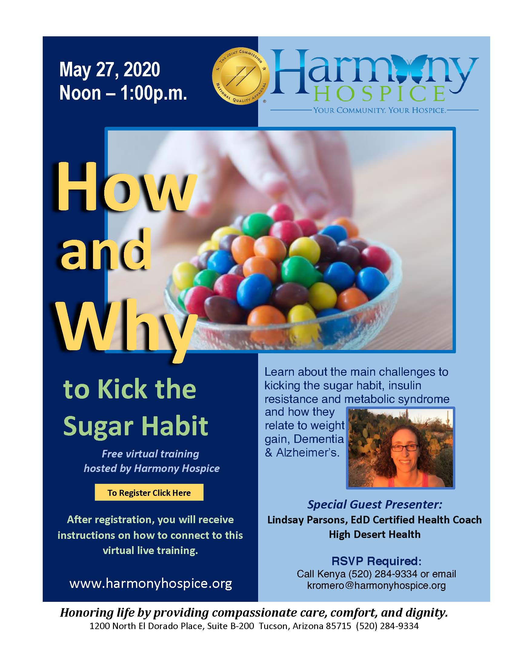 Harmony Hospice talk flyer