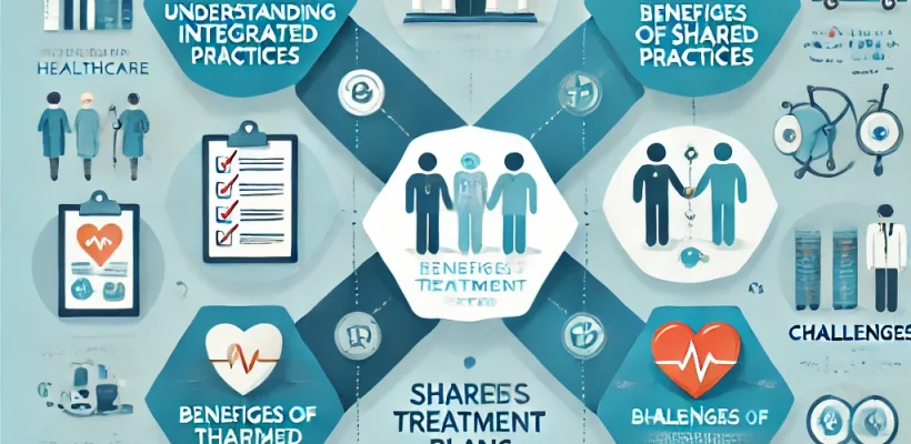 DALL·E 2024-12-26 11.33.57 - An infographic style visual representation illustrating the concept of shared treatment plans in integrated healthcare practices. The infographic incl